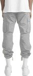 Men's Casual Drawstring Cargo Pants in Grey