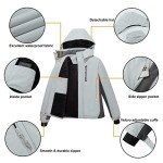 Men's Waterproof Ski Jacket with Detachable Hood