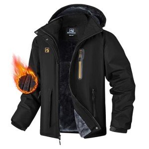 WENRONSTA Men's Waterproof Ski Jacket - Black