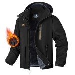 WENRONSTA Men's Waterproof Ski Jacket - Black