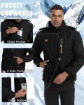 WENRONSTA Men's Waterproof Ski Jacket - Black