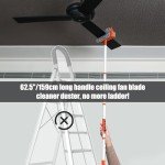 Ceiling Fan Cleaner with Extendable Handle & Mop Head