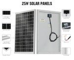 ECO-WORTHY Solar Panel 25W 18V Monocrystalline Waterproof Panel for Charging 12V Battery of RV Boat Trailer ATV Car or Powering 12V Light, Charing 12V Battery Pack and Other Off-Grid Applications