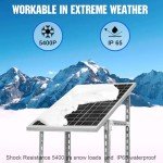 ECO-WORTHY Solar Panel 25W 18V Monocrystalline Waterproof Panel for Charging 12V Battery of RV Boat Trailer ATV Car or Powering 12V Light, Charing 12V Battery Pack and Other Off-Grid Applications