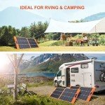Upgraded 100W Portable Solar Panel for Power Station, Monocrystalline Foldable 100 Watt 18V Solar Panel Charger for Camping, High Efficiency IP65 Waterproof for Outdoor RV Trip