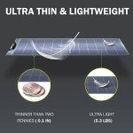 HQST 100W 12V Flexible Monocrystalline Solar Panel,9BB 100 Watts Mono Solar Panel,Polished PET Coating,23% High Efficiency Module PV Power,IP67 Waterproof for RV Camper Van Boat Yacht Cabin Shed