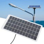 Solar Panel, 5W 12V Portable High Efficiency Solar Module Polycrystalline Solar Power Panel with DC Interface, Energy Saving Solar Charger Panel for Emergency Lights, Small Solar Energy Systems