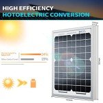 ACOPOWER HY010-12M 10 Watt 10W Mono Solar Panel for 12V Battery Charging RV Boat, Off Grid