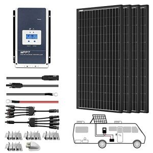 ACOPOWER 4x200W Mono Solar RV Kits with 60A MPPT Charge Controller/Mounting Brackets/12AWG Solar Cables/8AWG Tray Cable/Cable Entry housing/Solar T/Y Branch Connector (4x200W 60A Kit)