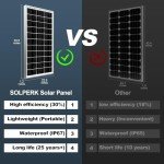 SOLPERK Solar Panel 2PCS Solar Panels 100 Watt 12 Volt, 200W Soalr Panel High Efficiency Monocrystalline PV Module Power Charger Solar Panel for Boat Car RV Motorcycle Marine