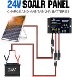 SOLPERK Solar Panel Kit 30W 24V, Intelligent Waterproof 10A PWM Controller, Home Outdoor Solar Battery Charger for RV Car Boat Marine Tractor Camping