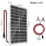 SOLPERK 30W Solar Panel Charger, Solar Panel Kit Monocrystalline 12V Solar Panel + Upgrade 8A Charge Controller + Adjustable Bracket for RV, Camper, Vehicle, Caravan, Boat, Motorcycle (30W Kit)