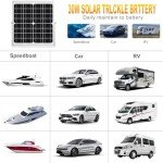 SOLPERK 30W Solar Panel Charger, Solar Panel Kit Monocrystalline 12V Solar Panel + Upgrade 8A Charge Controller + Adjustable Bracket for RV, Camper, Vehicle, Caravan, Boat, Motorcycle (30W Kit)