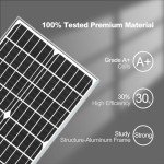 SOLPERK Solar Panel 100 Watt 12 Volt, Solar Panel Kit with High Efficiency Monocrystalline PV Module Power Charger Solar Panel for Boat Car RV Motorcycle Marine and Other Off-Grid Applications