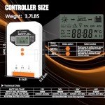 SOLPERK 60A MPPT Solar Charge Controller, 12V/24V/48V Auto, Input LCD Display Regulator Intelligent Solar Panel Regulator for LiFePO4, SLD,Gel Sealed, Li, Flooded Battery, Rover APP Control Bluetooth