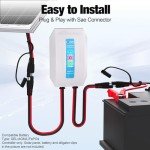 SOLPERK 12V 8A Waterproof Solar Charge Controller, Upgraded Solar Panel Controller, PWM Solar Battery Regulator with LED Display for 12V Batteries