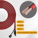SOLPERK 25Feet SAE SAE Extension Cable Quick Disconnect Wire Harness SAE Connector Extension Cable for Cars, Motorcycles, Solar Panels, RV Battery(16AWG) (25 Feet)