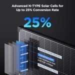 ZOUPW N-Type 16BB 100 Watt Solar Panel,Gifts for Men,Solar Panel 100W 12V,25% High Efficiency Monocrystalline PV Module IP68 Waterproof for RV Marine Rooftop Power Station Off-Grid Systems (1PCS)