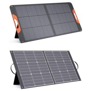 ZOUPW 100W Portable Solar Panel+100 Watt 9BB Ultralight Portable Solar Panel for Power Station,23.5% High Efficiency IP67 Waterproof 2 Adjustable Kickstands for Camping RV Blackout