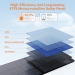 ZOUPW 100W Portable Solar Panel+100 Watt 9BB Ultralight Portable Solar Panel for Power Station,23.5% High Efficiency IP67 Waterproof 2 Adjustable Kickstands for Camping RV Blackout