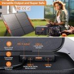ZOUPW 100W Portable Solar Panel+100 Watt 9BB Ultralight Portable Solar Panel for Power Station,23.5% High Efficiency IP67 Waterproof 2 Adjustable Kickstands for Camping RV Blackout