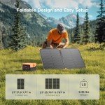 ZOUPW 100 Watt Portable Solar Panel with 20A PWM Controller,Camping Essentials,100W Foldable Solar Panel Kit for Power Station & 12V Batteries,23.5% High Efficiency IP68 Waterproof for RV Camping