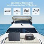 ZOUPW 20W 12V Solar Battery Charger,Solar Battery Maintainer Trickle Charger with Built-in Intelligent Charge Controller,IP68 Waterproof for Car Boat Marine RV Trailer(1 PCS)