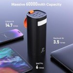 ZOUPW 60000mAh Power Bank,200W Portable Charger with 2 Fast Charging USB-C &2 USB-A Output,Compatible with iPhone 15/14 Series Airpods Laptop Drone for Home Backup Travel Camping Essentials