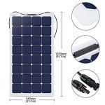 ACOPOWER 110W Flexible Solar Panel, Thin Lightweight ETFE Solar Charger on RV Boat Cabin Tent Caravan w Solar Connector for 12V Battery