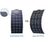 ACOPOWER 110W Flexible Solar Panel, Thin Lightweight ETFE Solar Charger on RV Boat Cabin Tent Caravan w Solar Connector for 12V Battery