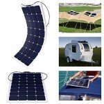ACOPOWER 110W Flexible Solar Panel, Thin Lightweight ETFE Solar Charger on RV Boat Cabin Tent Caravan w Solar Connector for 12V Battery