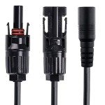 ACOPOWER HY-AS-FD8MM DC 8mm Female to Solar Connector Adapter, Black