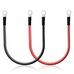 ACOPOWER 4 Gauge Battery Cable Inverter Power Cable with Oxygen-Free Copper 1 Feet - Black + Red