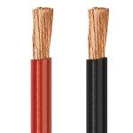 ACOPOWER 4 Gauge Battery Cable Inverter Power Cable with Oxygen-Free Copper 1 Feet - Black + Red