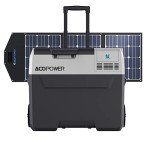 ACOPOWER LiONCooler Pro HY-COMBO-PX40 Solar Freezer Portable 42 Quarts Cooler & 90 Watt Solar Panel Combination Kit for Truck RV Boat Outdoor Camping, Black&Grey