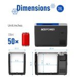 ACOPOWER Mini Portable Refrigerator Portable Freezer For Tesla Model X, 29Qt Car Freezer with APP Control, -4℉-68℉ RV Car Fridge, 12V Cooler for Camping, Picnic, Backyard BBQ, No Battery