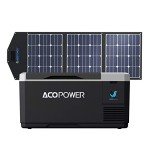 ACOPOWER LiONCooler Mini HY-VX18 Solar Freezer Portable 19 Quart Cooler & 90 Watt Solar Panel Combination Kit for Truck RV Boat Outdoor Camping, Black&Grey