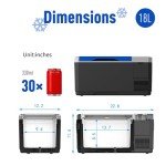 ACOPOWER&LiONCooler Mini VX18 Car Freezer, 19Qt Solar Power Refrigerator with APP Control, -4℉~68℉ Portable Fridge, 12V Cooler for Camping, Picnic, Fishing, Hiking