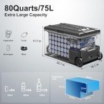 BODEGACOOLER 12 Volt Car Refrigerator,80 Quarts Portable Fridge,75L RV Freezer Single Zone,WiFi APP Control,-4℉-68℉ Car Cooler,12/24V DC & 100-240V AC for Travel, Camping,Outdoor,Truck,SUV