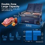 BODEGACOOLER 12 Volt Car Refrigerator, Portable Freezer, Car Fridge Dual Zone WIFI APP Control, 80 Quart(75L) -4℉-68℉Car Cooler, 12/24V DC and 100-240V AC, for Camping, Travel, RV, Outdoor