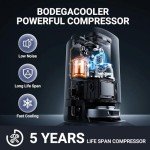 BODEGACOOLER 12 Volt Car Refrigerator, 16 Quart (15L) Small Car Fridge, Portable Freezer(-4℉~68℉), Car Cooler with 12/24V DC for Outdoor, Vehicles, Camping, Travel