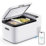 ICECO GO20 Dual Zone 12 Volt Refrigerator, 12V Car Refrigerator with Secop Compressor, Separate Control, DC & AC, 0℉ - 50℉, Portable Freezer Compressor Cooler for Outdoor, White, 21 Quart(20 Liter)