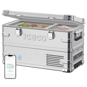 ICECO APL35 12 Volt Car Refrigerator, 37 Quart (30 Liter) Light Duty Aluminum 12v Portable Fridge Freezer, SECOP Nano Compressor, -4℉~68℉, 12/24V DC, 100-240V AC for Outdoor, Camping, RV, Truck, Boat