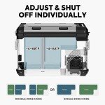 ICECO APL55 Dual Zone Portable Refrigerator Bluetooth Controlled, 55 Liter 12v refrigerator with SECOP Compressor, DC 12/24V, AC 110-240V, for Truck, Car and Home, -4℉~68℉(Silver)