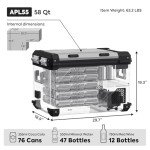 ICECO APL55 Dual Zone Portable Refrigerator Bluetooth Controlled, 55 Liter 12v refrigerator with SECOP Compressor, DC 12/24V, AC 110-240V, for Truck, Car and Home, -4℉~68℉(Silver)