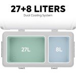 ICECO APL35 12 Volt Car Refrigerator, 37 Quart (30 Liter) Light Duty Aluminum 12v Portable Fridge Freezer, SECOP Nano Compressor, -4℉~68℉, 12/24V DC, 100-240V AC for Outdoor, Camping, RV, Truck, Boat