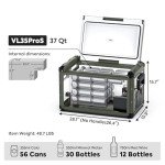 ICECO VL35 ProS 12V Refrigerator, Portable Fridge Freezer with SECOP Compressor, 35L Car Fridge Powered by AC/DC, 0℉-50℉, Electric Cooler for Car, Camping, Home, Travel [Olive Green Edition]