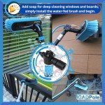 26ft IGADPole Washing Kit: Water-fed Brush with Soap Dispenser, Cobweb Dusters, with 5-Stage Telescoping Pole 5-20ft Pole/Window and Dusting Cleaning Kit