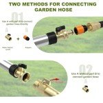 SISUPASSIE Car Wash Brush, 20FT Reach Telescopic Car Wash Brush with Long Handle, 12-Inch Soft Bristle Car Cleaning Brush with Hose Attachment for Cleaning Car, RV, Truck, Boat, Solar Panels