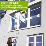 SISUPASSIE Car Wash Brush, 20FT Reach Telescopic Car Wash Brush with Long Handle, 12-Inch Soft Bristle Car Cleaning Brush with Hose Attachment for Cleaning Car, RV, Truck, Boat, Solar Panels